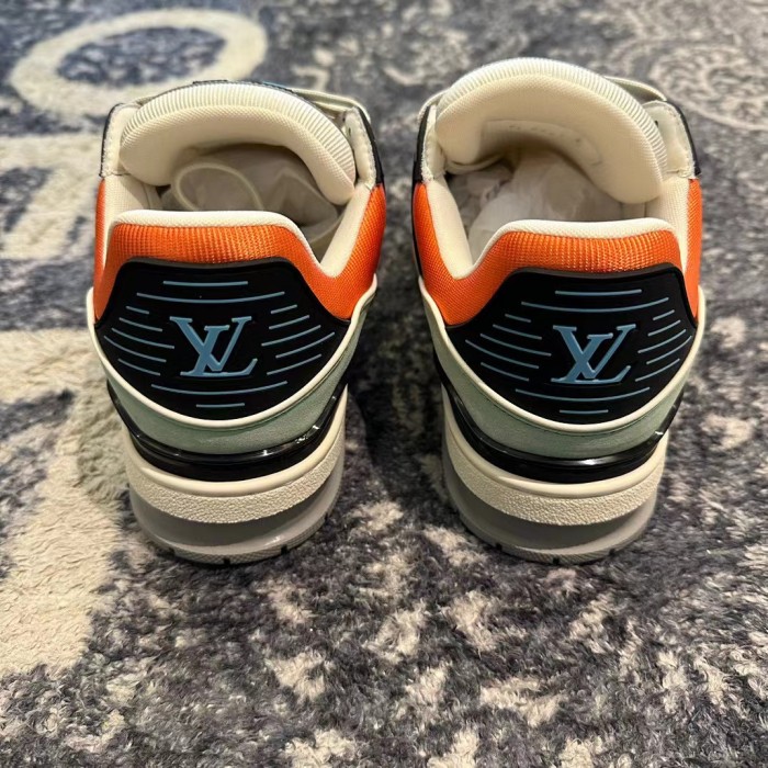 NIGO Louis Vuitton Trainer Men's Colorblocking Round Toe Lace Up Low Top Board Shoes Sneakers #nigo98453
