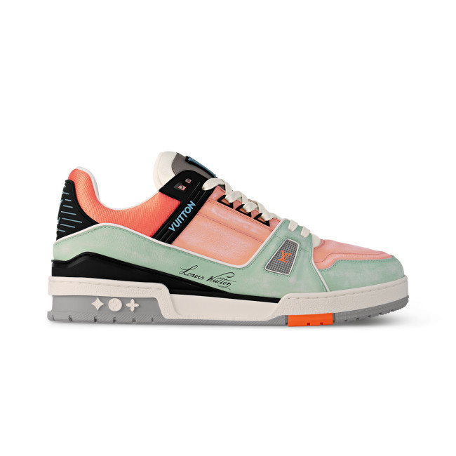 NIGO Louis Vuitton Trainer Men's Colorblocking Round Toe Lace Up Low Top Board Shoes Sneakers #nigo98453