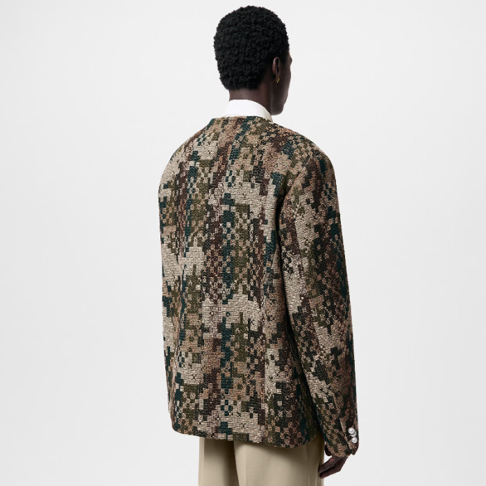 NIGO Louis Vuitton Men's Spring And Fall Fashion Mini Checkerboard Plaid Round Neck Jacket Pearl Buttons Casual Jacket Ngvp #nigo7854