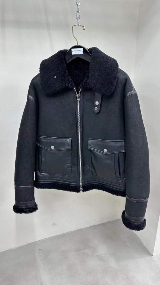 Nigo Tom Ford Men's Winter Black Fur Patchwork Long Sleeve Zipper Jacket #nigo98478