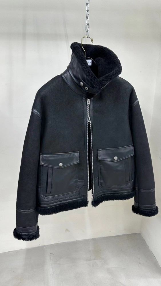 Nigo Tom Ford Men's Winter Black Fur Patchwork Long Sleeve Zipper Jacket #nigo98478