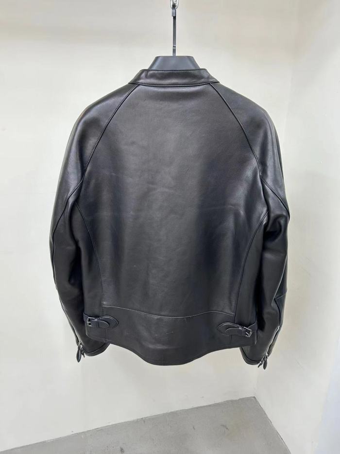 NIGO Berluti Men's Fall And Winter Collar Slim Biker Lambskin Leather Long Sleeve Jacket #nigo98477