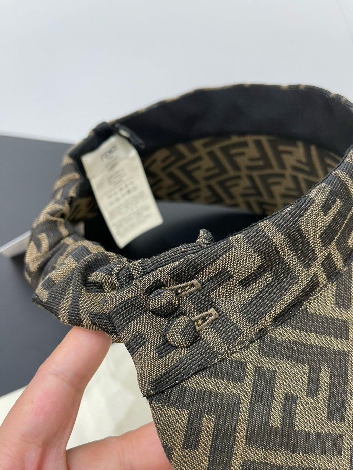 NIGO Fendi Women's Brown Jacquard Cluster Sunscreen Hat Cap #nigo98514