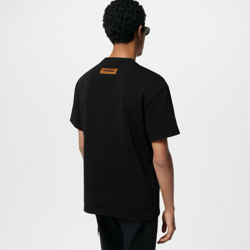 NIGO Louis Vuitton Men's Women's Spring And Summer Pearl Decoration Embroidery Black Casual Temperament Round Neck Short Sleeve Body Shirt #nigo98525