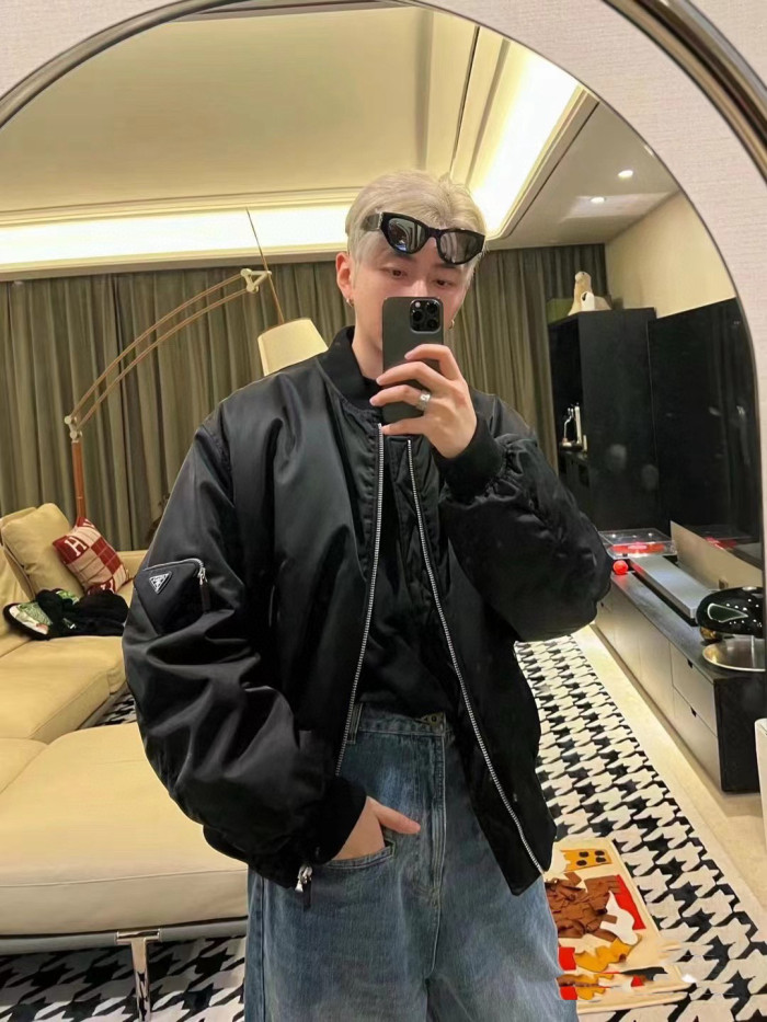 NIGO Prada Men And Women With The Same Paragraph Spring And Fall Nylon Material Collar Zipper Baseball Jacket #nigo98496