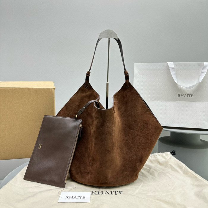 NIGO Khaite Women's Ladies Solid Color Suede Frosted Dumpling Bucket Shoulder Handbag Bag Bags #nigo98498