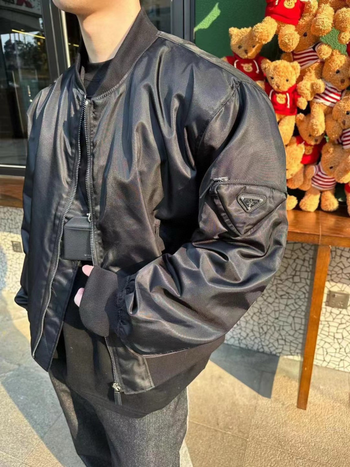 NIGO Prada Men And Women With The Same Paragraph Spring And Fall Nylon Material Collar Zipper Baseball Jacket #nigo98496