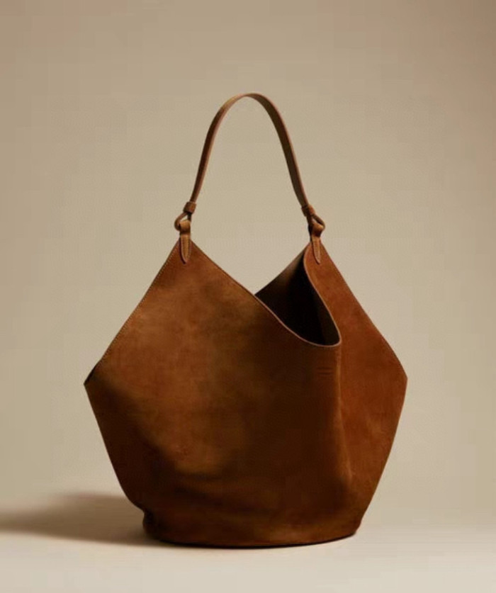 NIGO Khaite Women's Ladies Solid Color Suede Frosted Dumpling Bucket Shoulder Handbag Bag Bags #nigo98498