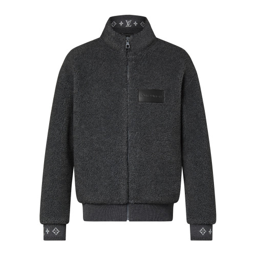 Nigo Louis Vuitton Men's Winter Logo Monogrammed Jacquard Pattern Fleece Casual Zipper Jacket #nigo98497