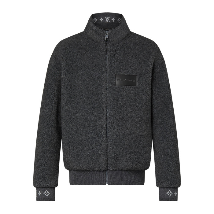 Nigo Louis Vuitton Men's Winter Logo Monogrammed Jacquard Pattern Fleece Casual Zipper Jacket #nigo98497