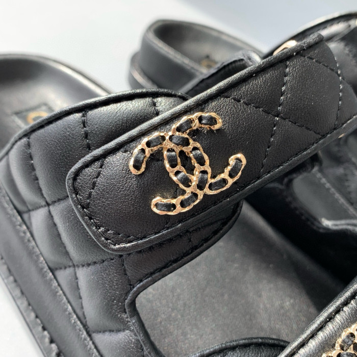 NIGO Chanel Women's Summer Solid Color Velcro Lambskin Sandals Slippers Shoes #nigo98538