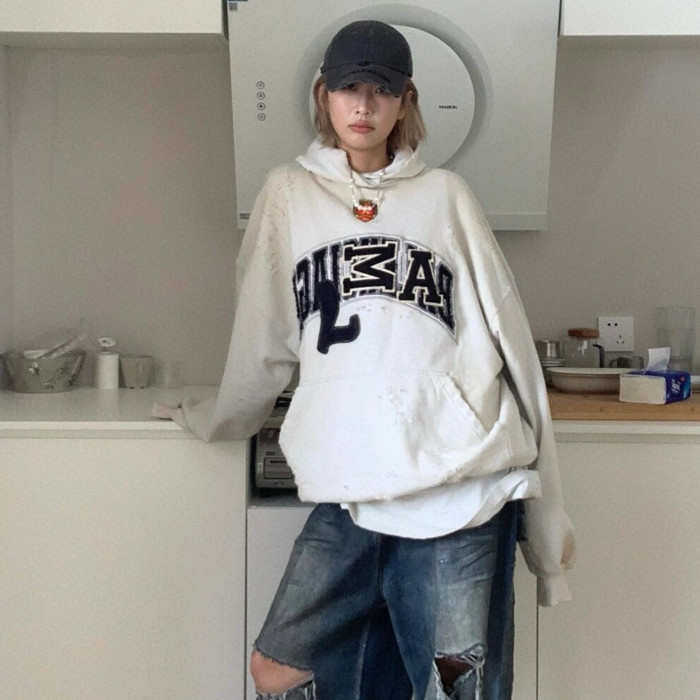 NIGO Balenciaga Men's Women's Spring And Autumn Fashion Retro Old Silhouette Washed Solid Color Cotton Casual Hooded Sweater Ngvp #nigo7881