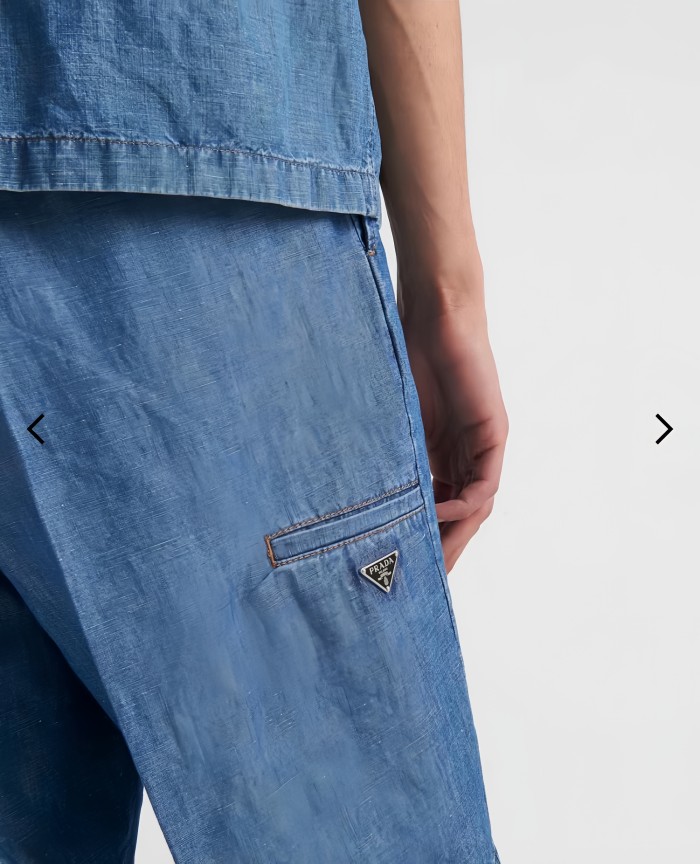 NIGO Prada Men's Summer Blue Lapel Single Breasted Short Sleeve Denim Shirt Jacket Shorts Set Suit #nigo98554