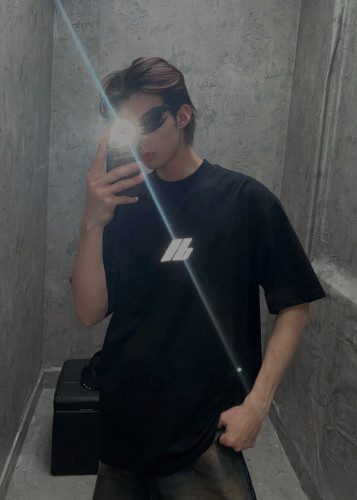 NIGO Balenciaga Men's Women's Solid Color Reflective Logo Letter Loose Short Sleeve T Shirt  #nigo98338