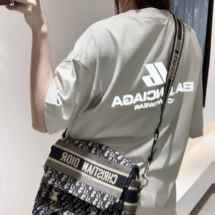 NIGO Balenciaga Men's Women's Solid Color Reflective Logo Letter Loose Short Sleeve T Shirt  #nigo98338