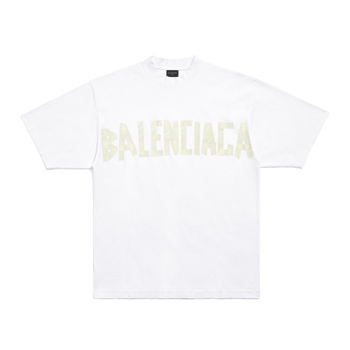 NIGO Balenciaga Men's and Women's Tape Type T-Shirt Medium Fit In Faded Letter Print Round Neck Loose Fit Short Sleeve T-Shirt #nigo98566