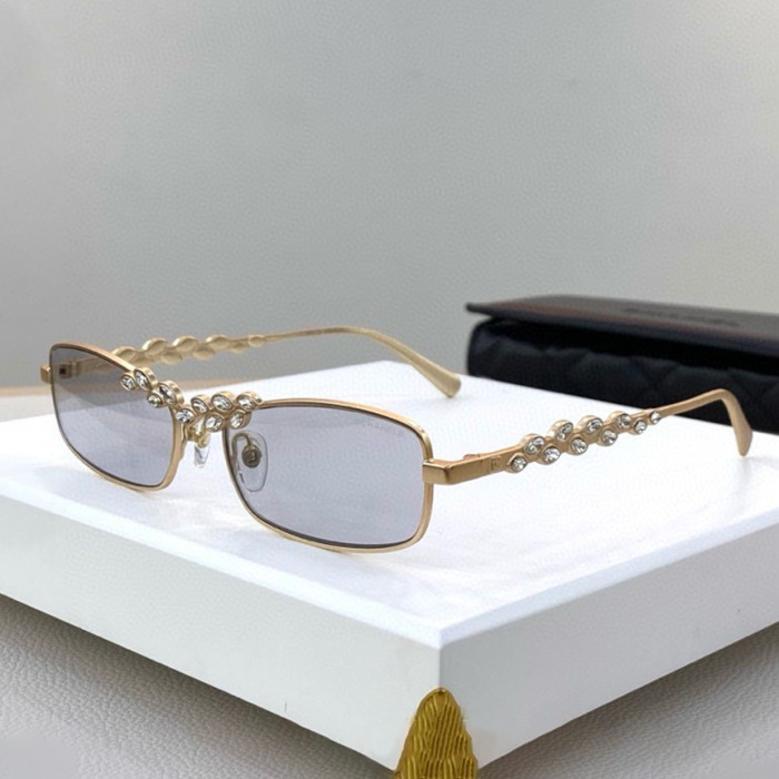 NIGO Chanel Men's And Women's Trendy Retro Rectangular Frame Sunglasses With Wheat Ear Metal Inlaid Diamond Sunglasses Ngvp #nigo7923