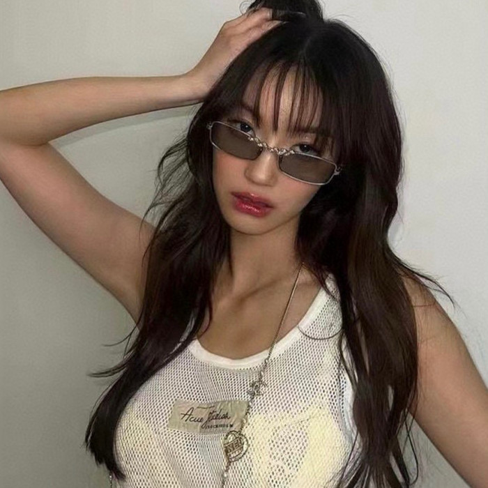 NIGO Chanel Men's And Women's Trendy Retro Rectangular Frame Sunglasses With Wheat Ear Metal Inlaid Diamond Sunglasses Ngvp #nigo7923