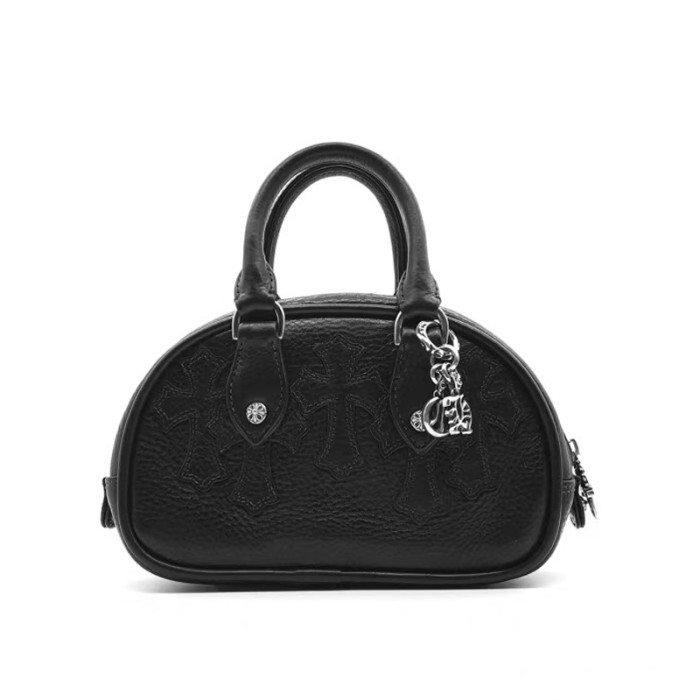 NIGO Chrome Hearts 925 Silver Leather Colorblocked Cowhide Patchwork Sheepskin Handbag Bag Bags #nigo98579