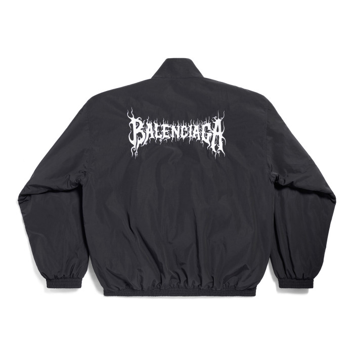NIGO Balenciaga Men's And Women's Spring And Autumn Models Flame Letters Printing Solid Color High Collar Zipper Long Sleeve Jacket #nigo98574