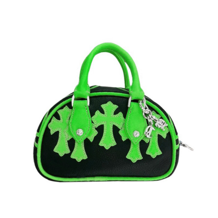 NIGO Chrome Hearts 925 Silver Leather Colorblocked Cowhide Patchwork Sheepskin Handbag Bag Bags #nigo98579