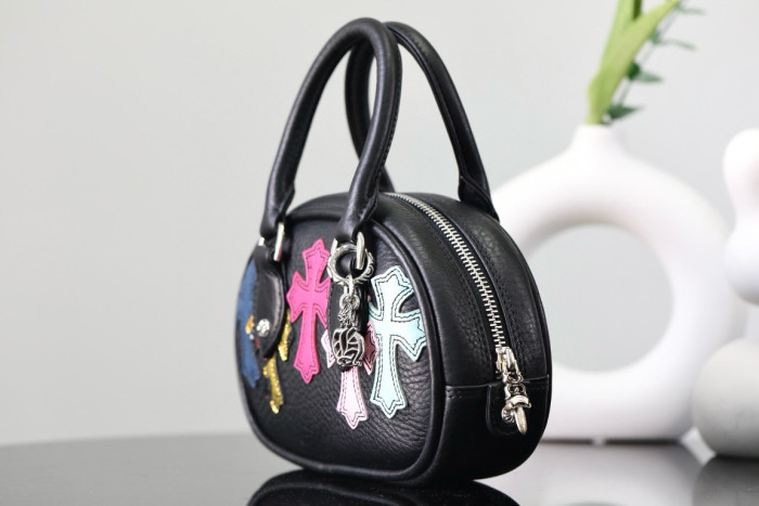 NIGO Chrome Hearts 925 Silver Leather Colorblocked Cowhide Patchwork Sheepskin Handbag Bag Bags #nigo98579