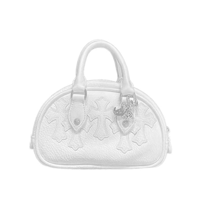 NIGO Chrome Hearts 925 Silver Leather Colorblocked Cowhide Patchwork Sheepskin Handbag Bag Bags #nigo98579