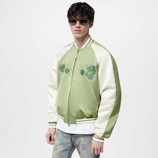Nigo Louis Vuitton Men's Spring and Autumn Clashing Cartoon Dragon Embroidery Pattern Zipper Long Sleeve Jacket #nigo98576