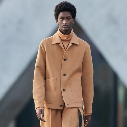NIGO Ermenegildo Zegna Men's Spring And Fall Fashion Silhouette Handmade Double-sided Tweed Solid Color Casual Cashmere Coat Ngvp #nigo98584