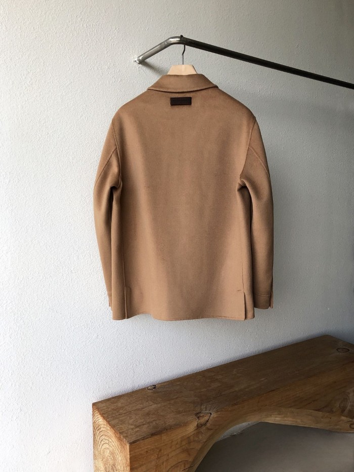 NIGO Ermenegildo Zegna Men's Spring And Fall Fashion Silhouette Handmade Double-sided Tweed Solid Color Casual Cashmere Coat Ngvp #nigo98584