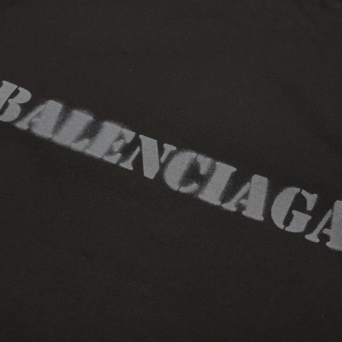 NIGO Balenciaga Stencil Type Men's Summer Solid Color Letter Round Neck Pullover Straight Loose Fit Short Sleeve T-Shirt #nigo98597