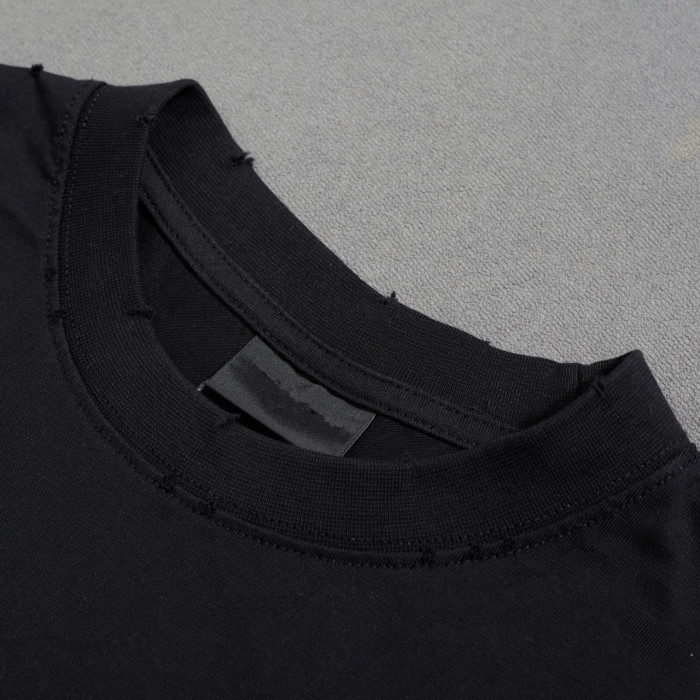 NIGO Balenciaga Stencil Type Men's Summer Solid Color Letter Round Neck Pullover Straight Loose Fit Short Sleeve T-Shirt #nigo98597