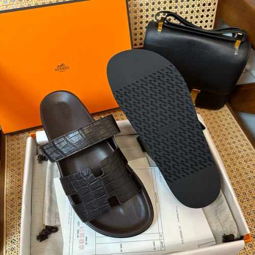 NIGO Hermes Men's Simple Comfortable Velcro Casual Leather Sandals Slippers Shoes #nigo98613