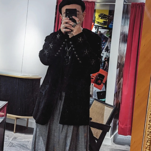 NIGO Chrome Hearts Men's Women's Spring and Autumn Fashion Temperament Trend Suede Suit Black Pentagram Casual Jacket Ngvp #nigo7936