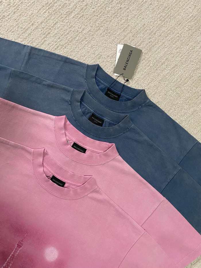 NIGO Balenciaga Men's Summer Paris Moon Solid Color Vintage Plain Knit Large Silhouette Short Sleeve T-Shirt #nigo98652