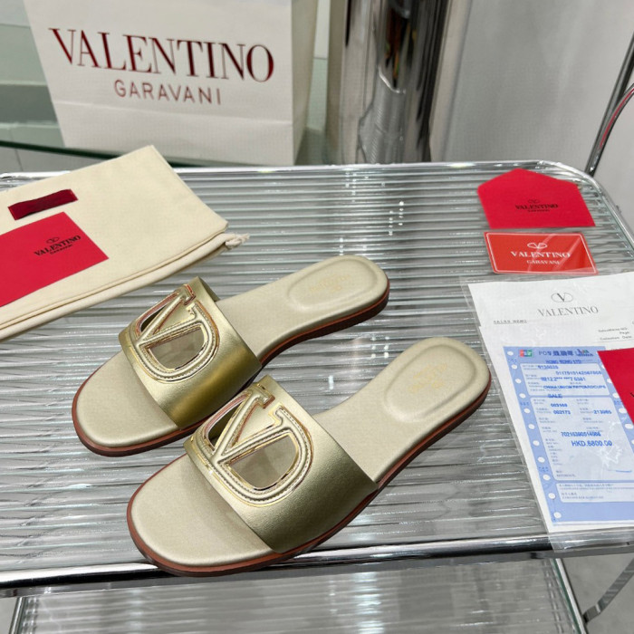 NIGO Valentino Women's Spring And Summer Logo Cowhide Slippers Multicolor Available Fashion Luxury High Sandals Casual Shoes #nigo98649