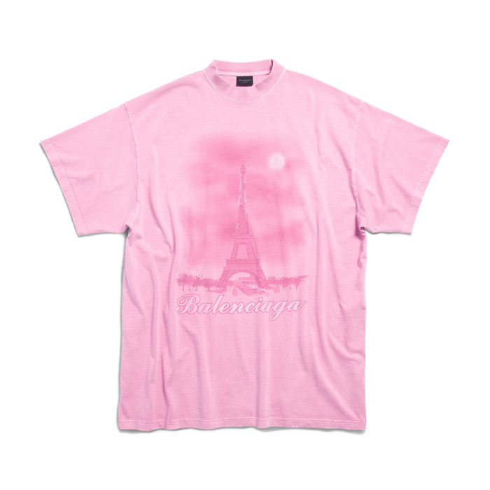 NIGO Balenciaga Men's Summer Paris Moon Solid Color Vintage Plain Knit Large Silhouette Short Sleeve T-Shirt #nigo98652