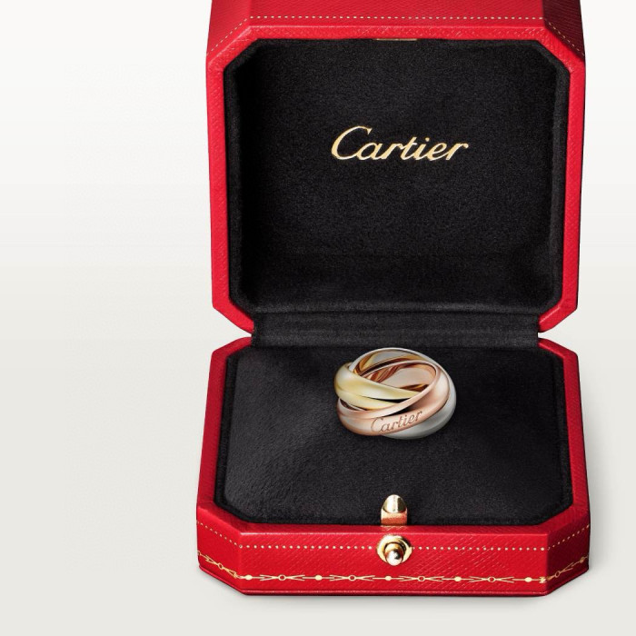 NIGO Cartier Women's V Gold Alphabet Logo Three Ring Tri-Color Ring Jewellery #nigo98644