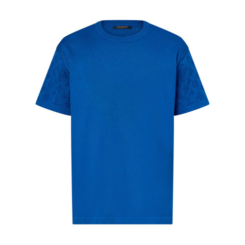 NIGO Louis Vuitton Men's Summer Blue Logo Jacquard Round Neck Cotton Short Sleeve T-Shirt #nigo98663