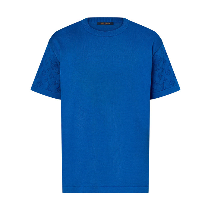 NIGO Louis Vuitton Men's Summer Blue Logo Jacquard Round Neck Cotton Short Sleeve T-Shirt #nigo98663