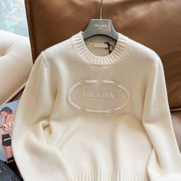 NIGO Prada Men's Spring and Autumn Solid Color Splicing Round Neck Embroidery Printed Logo Long Sleeve Sweater Pullover #nigo98666