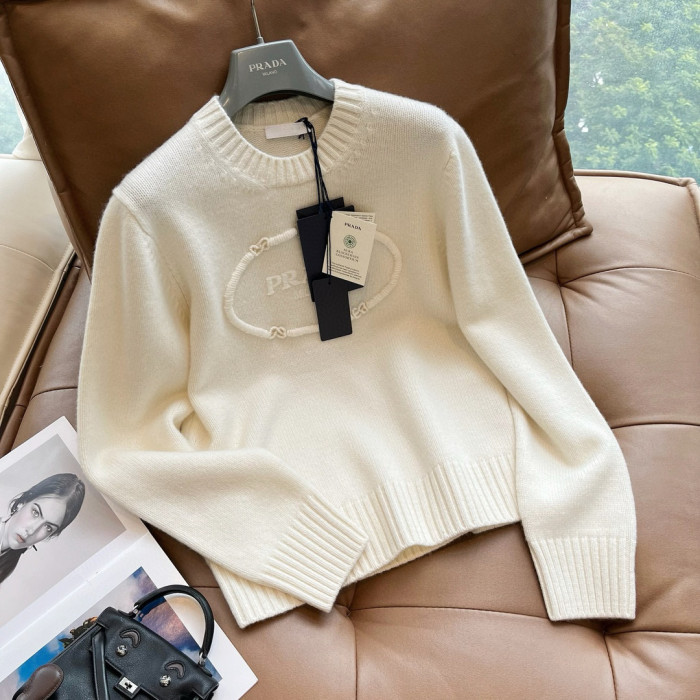 NIGO Prada Men's Spring and Autumn Solid Color Splicing Round Neck Embroidery Printed Logo Long Sleeve Sweater Pullover #nigo98666