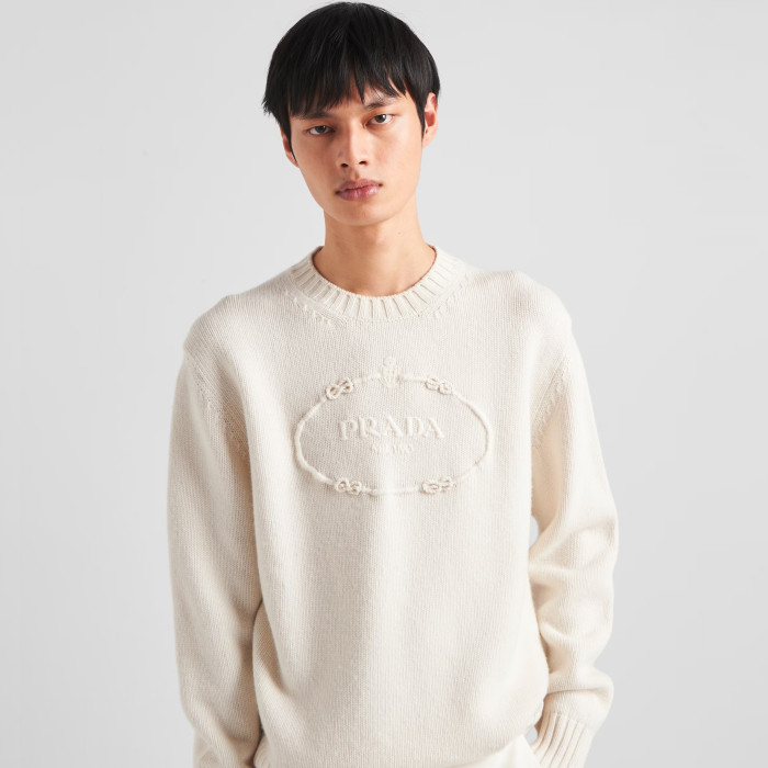 NIGO Prada Men's Spring and Autumn Solid Color Splicing Round Neck Embroidery Printed Logo Long Sleeve Sweater Pullover #nigo98666