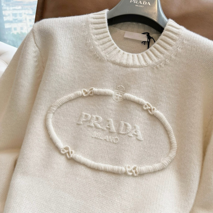 NIGO Prada Men's Spring and Autumn Solid Color Splicing Round Neck Embroidery Printed Logo Long Sleeve Sweater Pullover #nigo98666