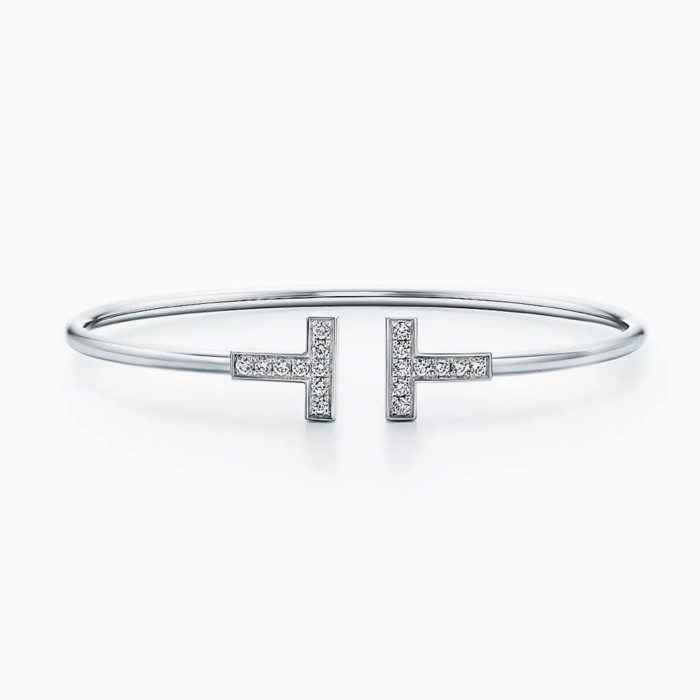 NIGO Tiffany & Co. Women's Men's Fashion Trend Letter Metal Bracelet With Diamond Luxury Temperament Jewelry Accessories Ngvp  #nigo7963