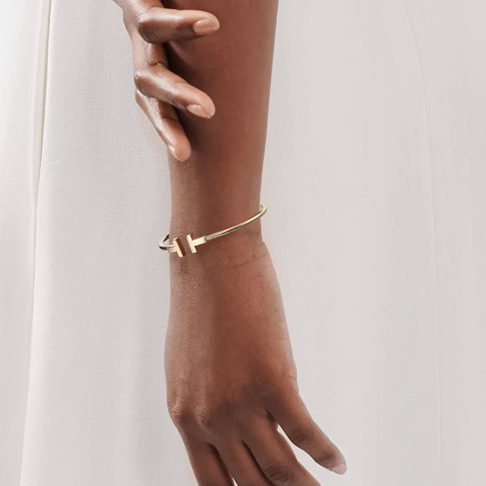 NIGO Tiffany & Co. Women's Men's Fashion Trend Letter Metal Bracelet With Diamond Luxury Temperament Jewelry Accessories Ngvp  #nigo7963