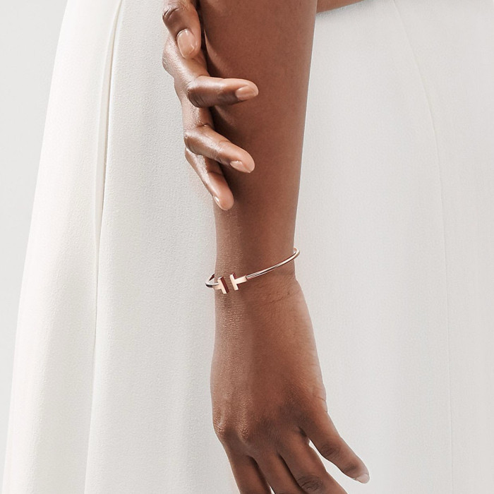 NIGO Tiffany & Co. Women's Men's Fashion Trend Letter Metal Bracelet With Diamond Luxury Temperament Jewelry Accessories Ngvp  #nigo7963