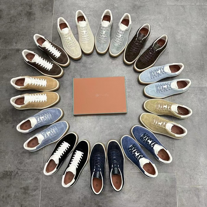 NIGO Loro Piana Men's Lychee Print Spliced Suede Fabric Color Clash Casual Board Shoes #nigo98732