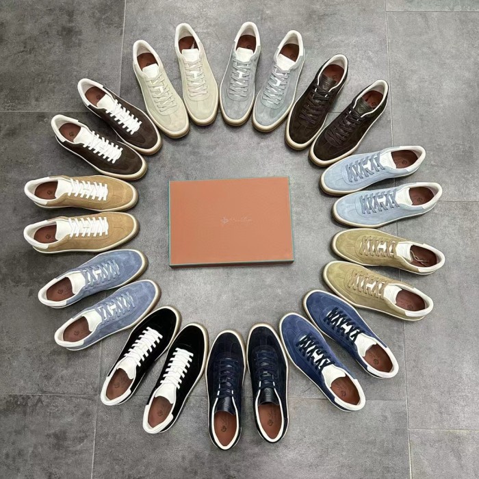 NIGO Loro Piana Men's Lychee Print Spliced Suede Fabric Color Clash Casual Board Shoes #nigo98732