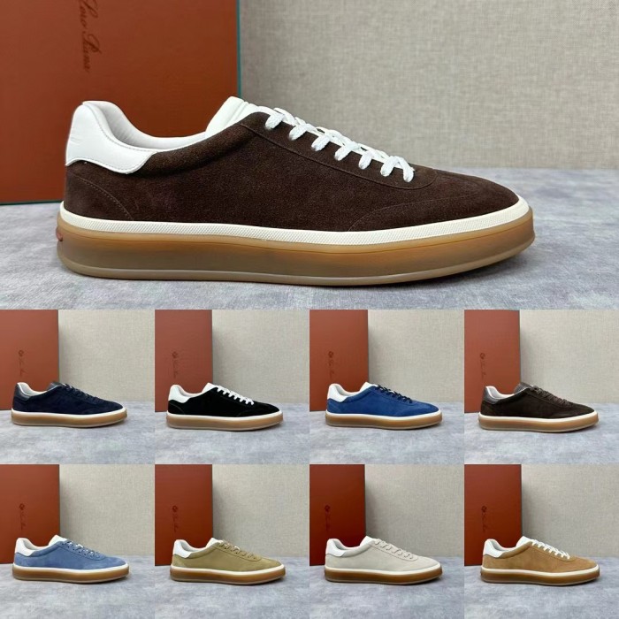 NIGO Loro Piana Men's Lychee Print Spliced Suede Fabric Color Clash Casual Board Shoes #nigo98732